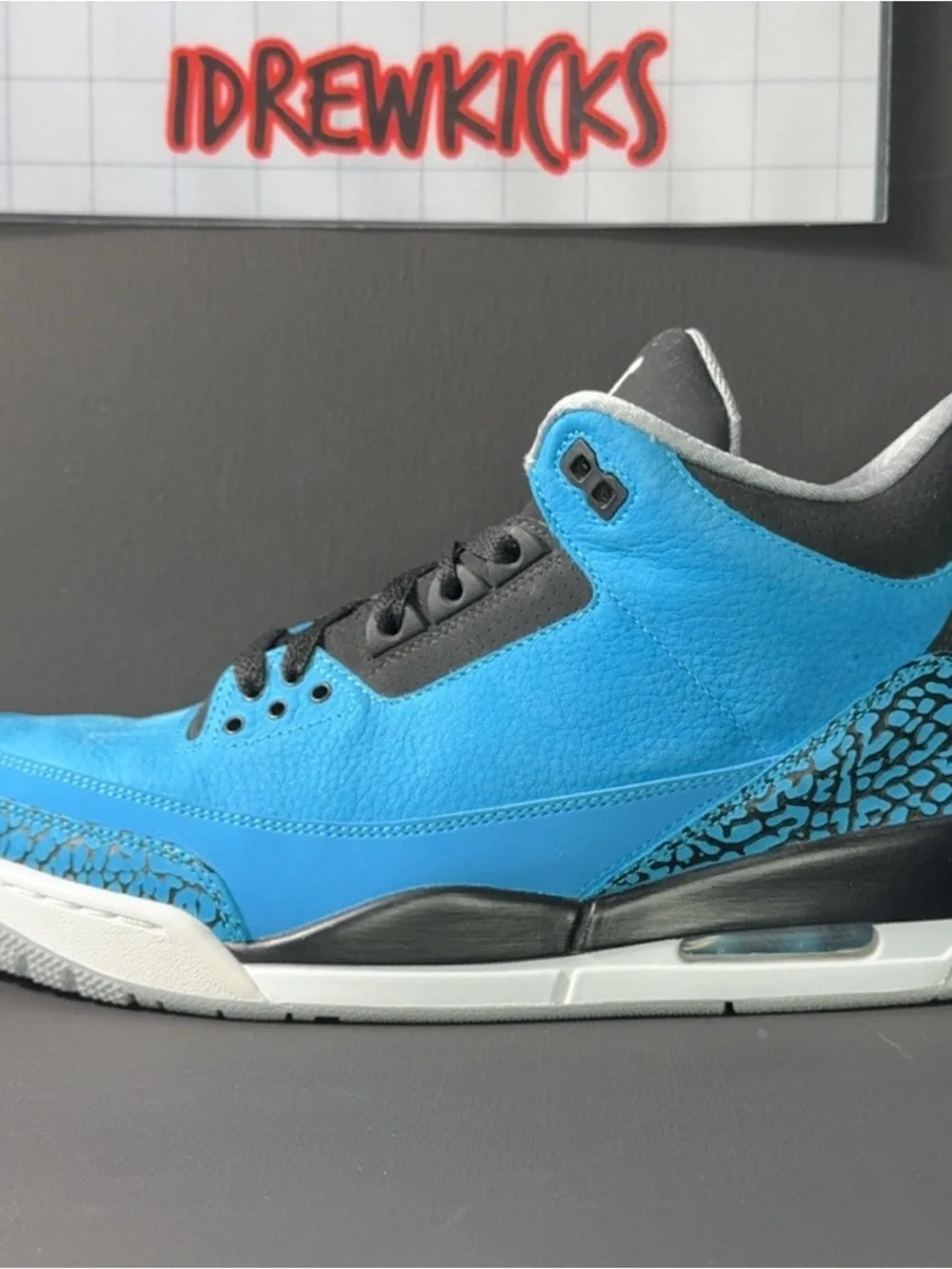 NIKE AIR JORDAN 3 RETRO POWDER BLUE SIZE 10 SNEAKERS 136064 406